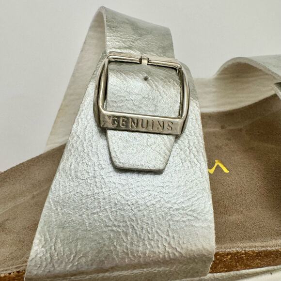 Ethem Genuins Silver Metallic Sandals Slides Made in Spain | EU 41 (US L10 / M8) - Picture 7 of 10